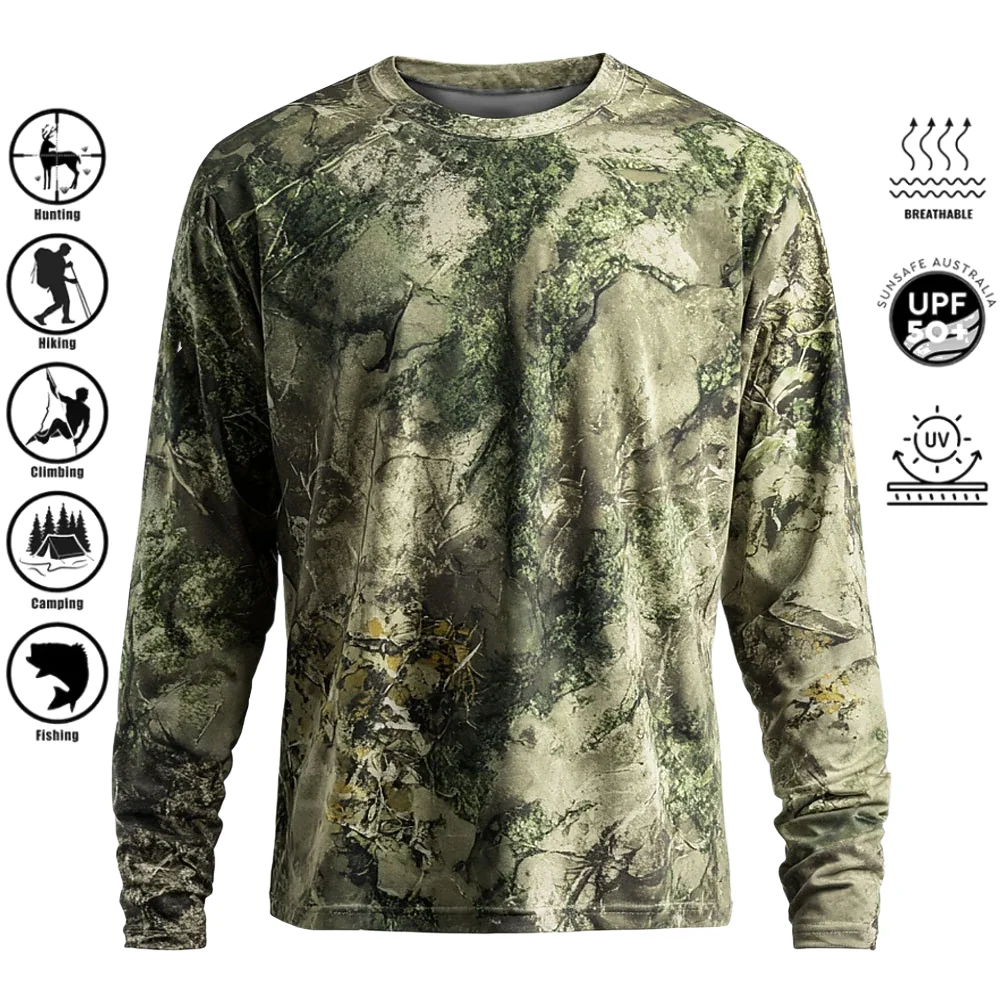 Outdoor Hunting Prints - Men Long Sleeve T-shirt Polyester 3D