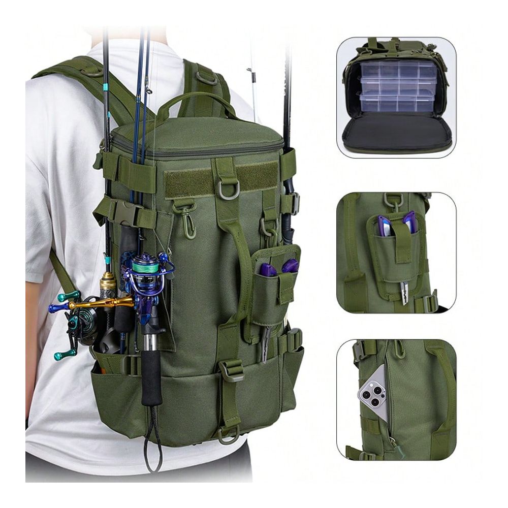 Outdoor Hunting Gear Storage - Men's Fishing Backpack, One Shoulder Fishing