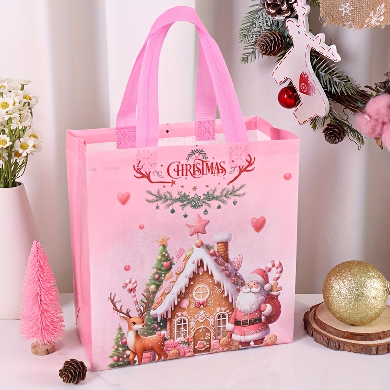 4/8pcs Pink Christmas Tote Bag - Elk Bugle Call ulasan dan harga