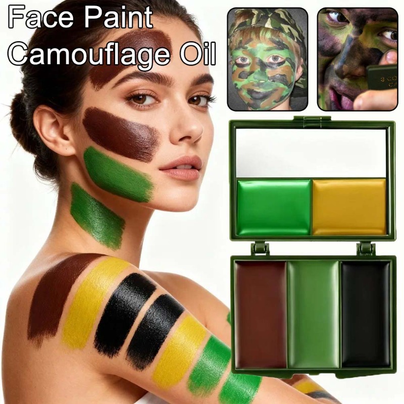 Three-Color Camouflage Face Pa - Camo Face Paint ulasan dan harga