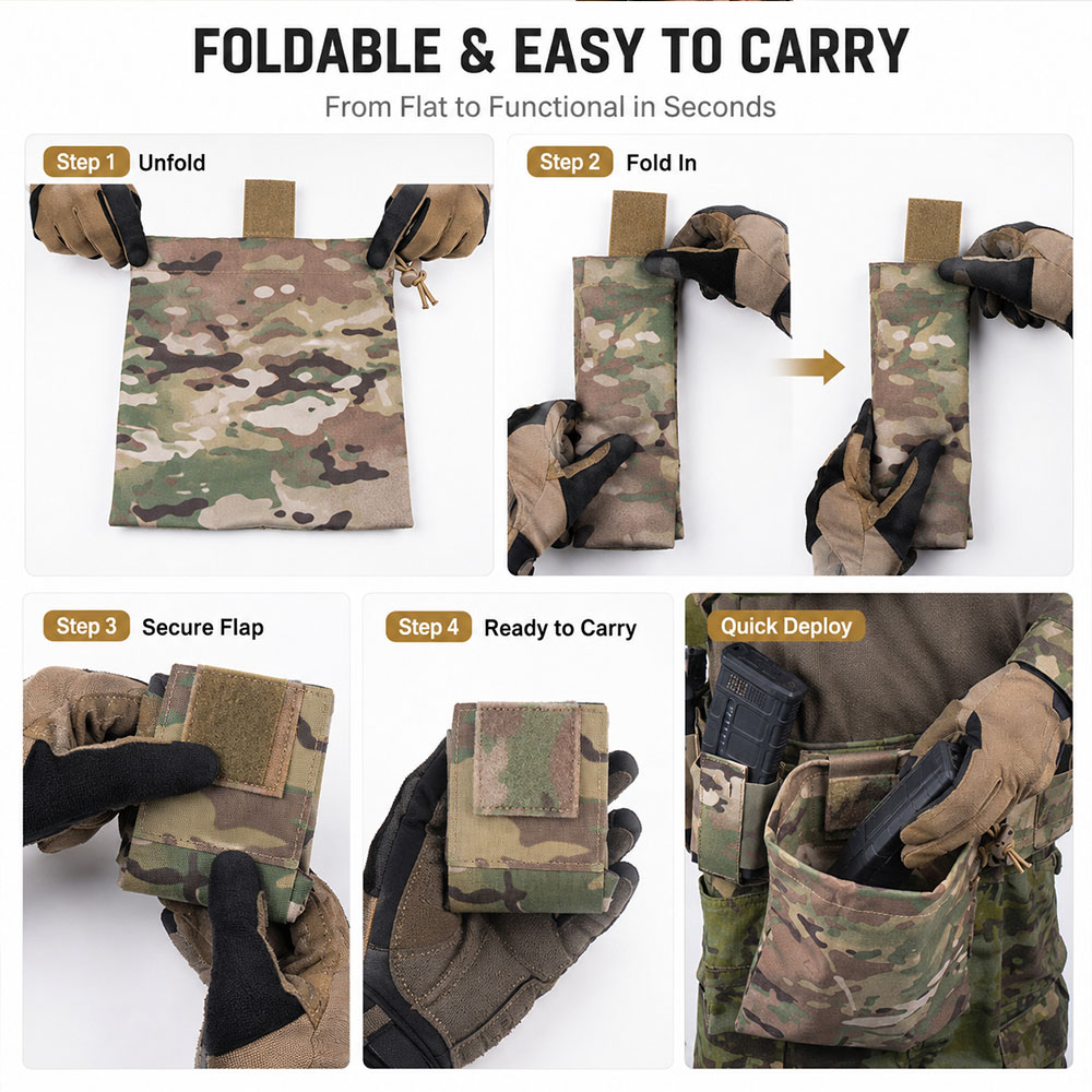 Tactical MOLLE Dump Pouch Fold - Outdoor Hunting Gear Storage ulasan dan harga